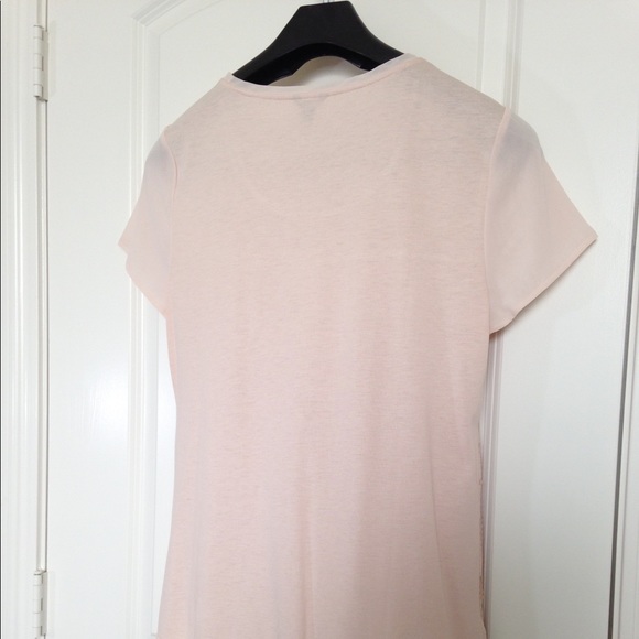 Ann Taylor sheer & sequins blouse in blush pink L - Picture 5 of 7